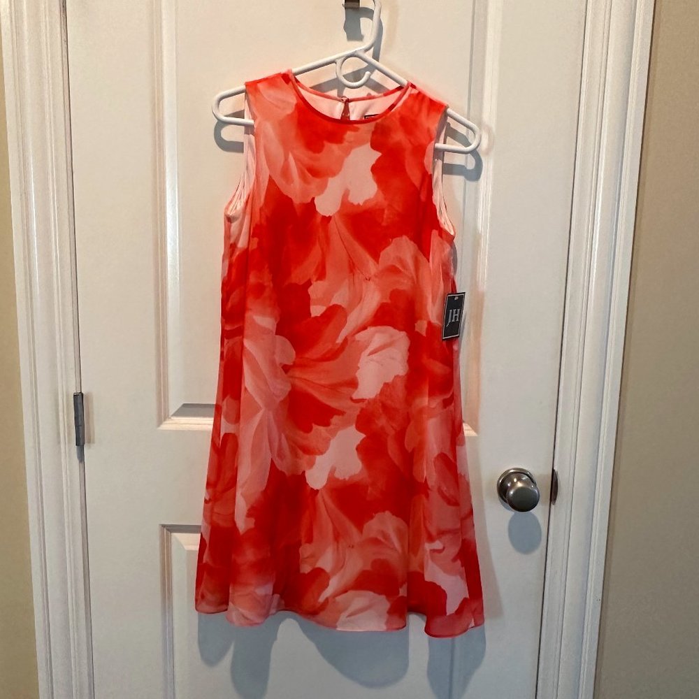 Red and White Floral Summer Dress
